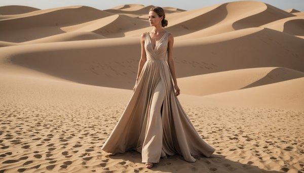 Robe longue couleur dune : l'élégance à portée de main